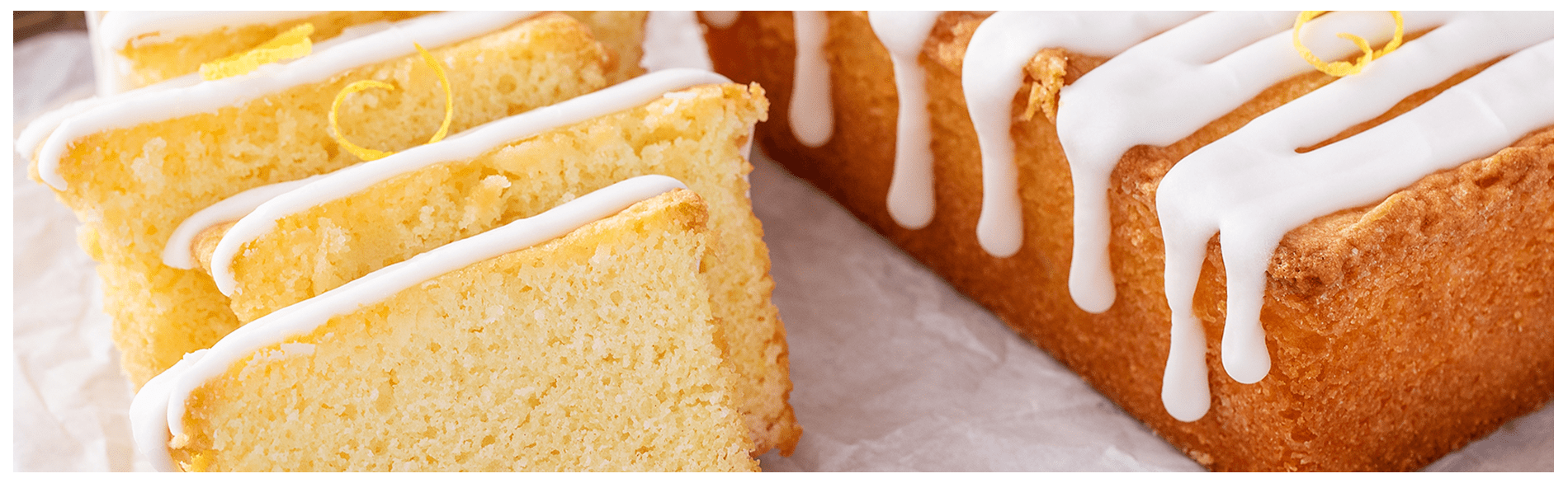 Pound cake with white frosting